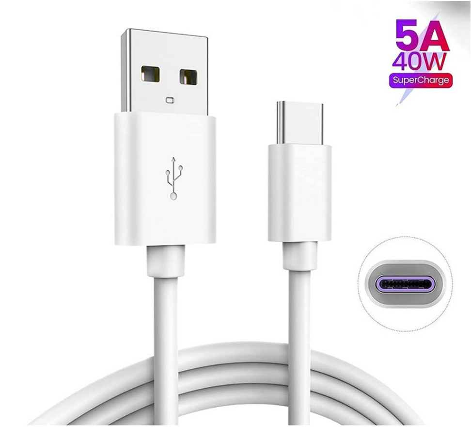 USB Type C Data Cable 5A Fast Charging USB-A to USB-C Charger Cord For Phone