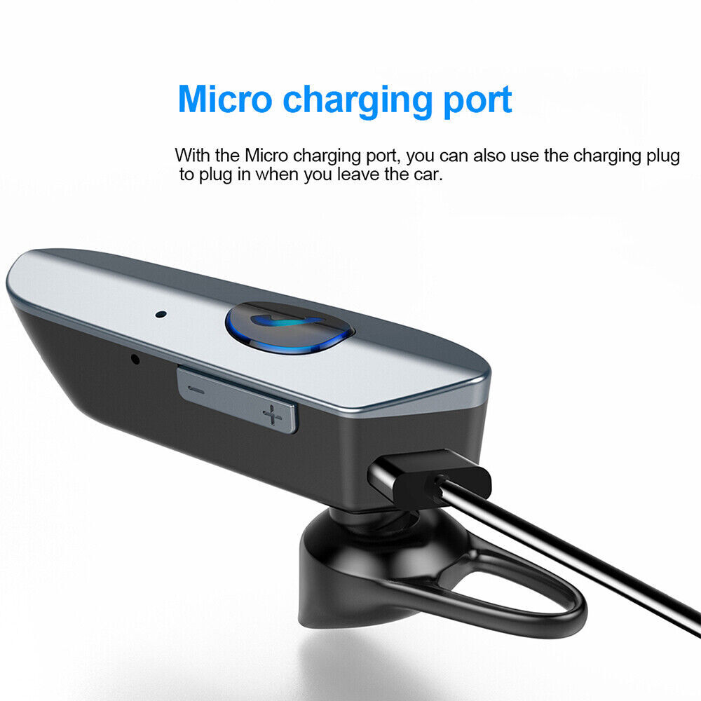 Bluetooth Headset Trucker Earpiece Headphones FM Transmitter Radio Car Charger