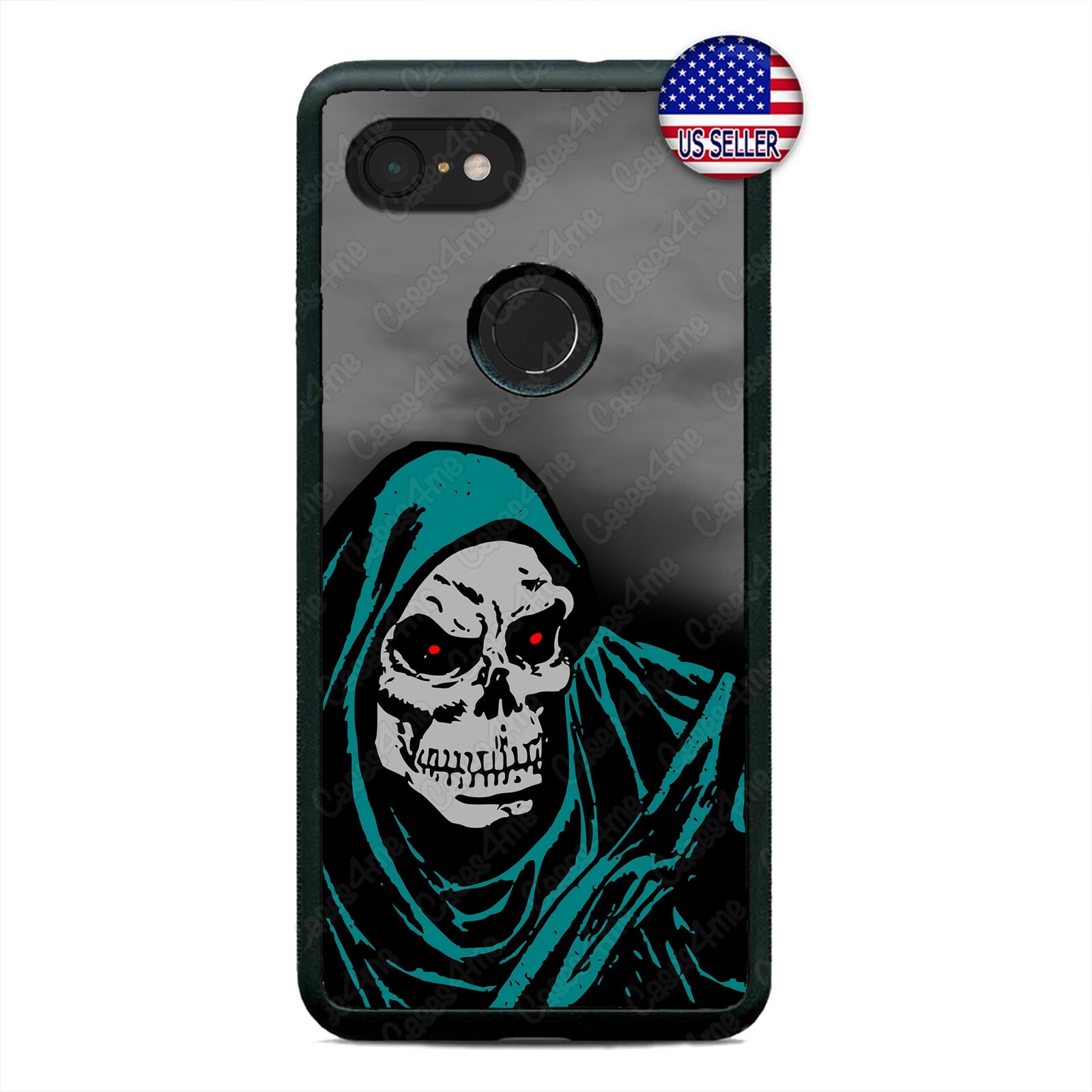 Google Pixel 3 3XL 2XL Grim Reaper Skull Phone Case Death Angel Skeleton Cover