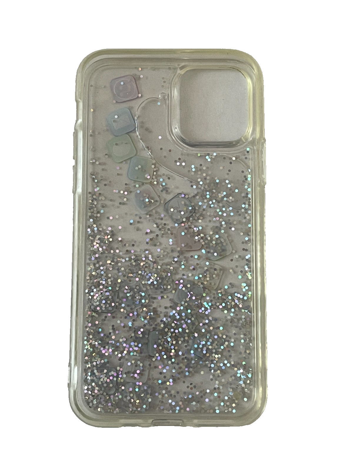 Liquid Glitter App Icons Bling Silver Quicksand Case for Apple iPhone 11 Pro
