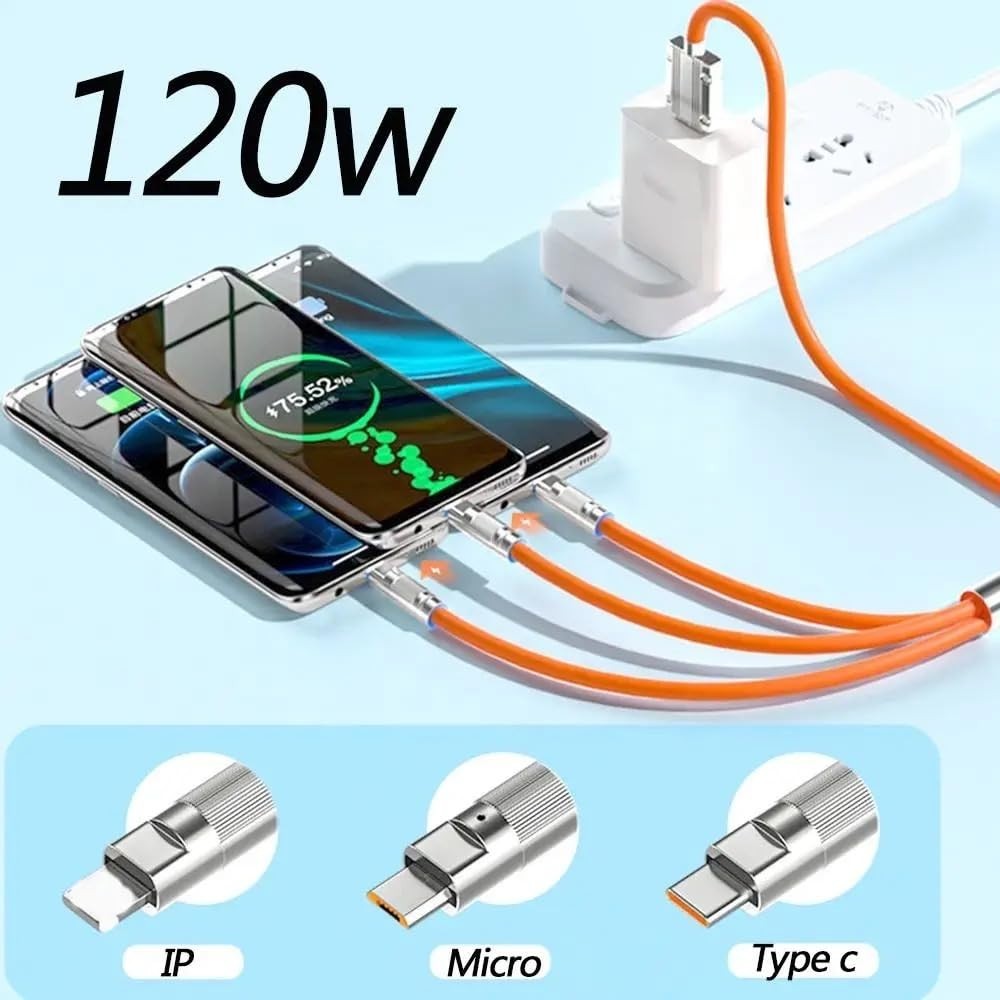 “3 in 1 Fast Charging Cable Cell Phone Charger Cord For iPhone TypeC Micro USB