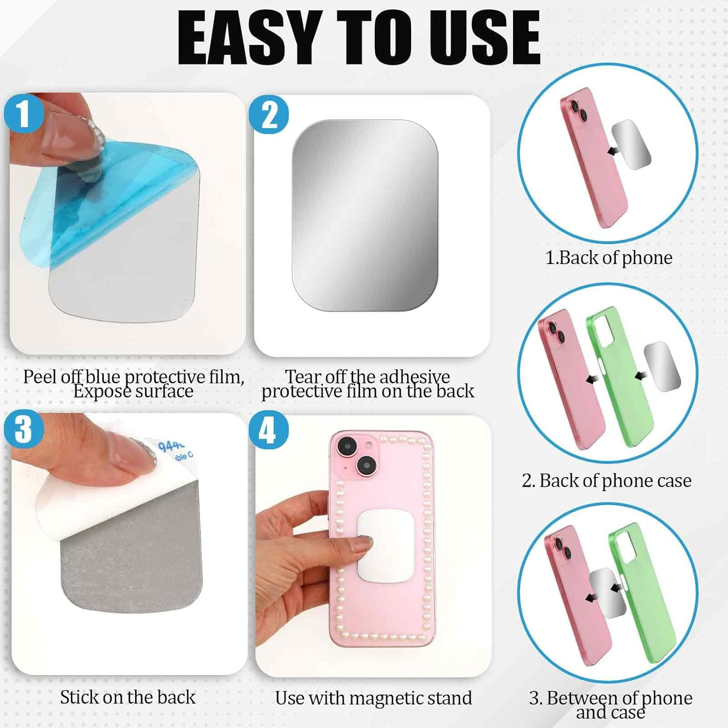 10 Pcs Adhesive Thin Plates (Compatible with Magnetic Mounts), Magnet Phone Moun
