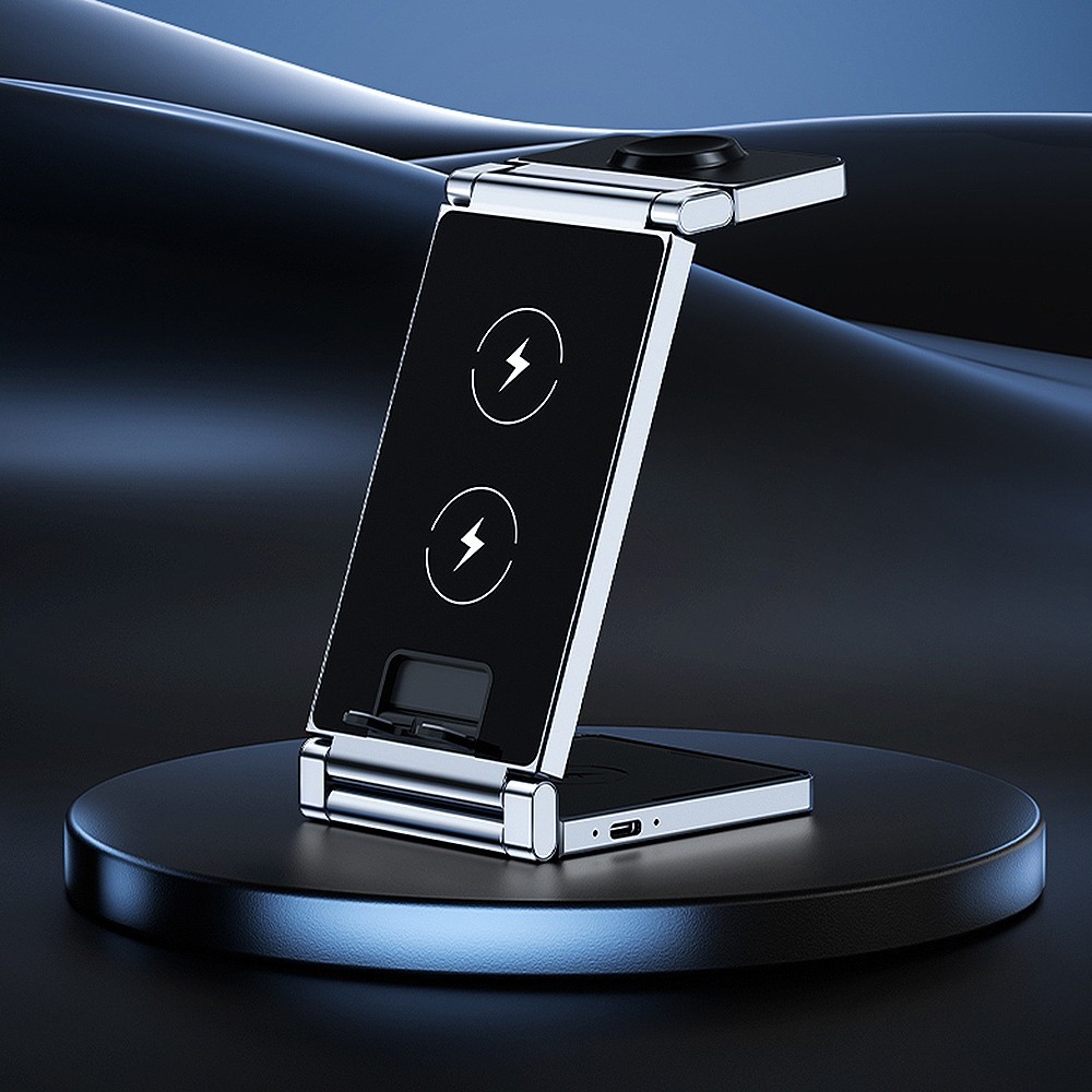 15W 3in1 Wireless Charger Station Charging Dock For Apple Watch 11/10 iPhone 17