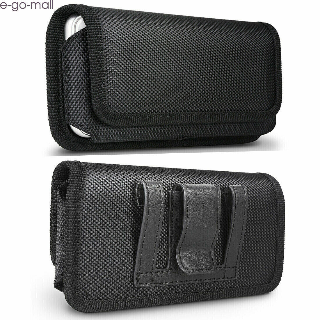 Cell Phone Pouch Horizontal Nylon Holster Belt Clip Rugged Case Cover -3 Sizes