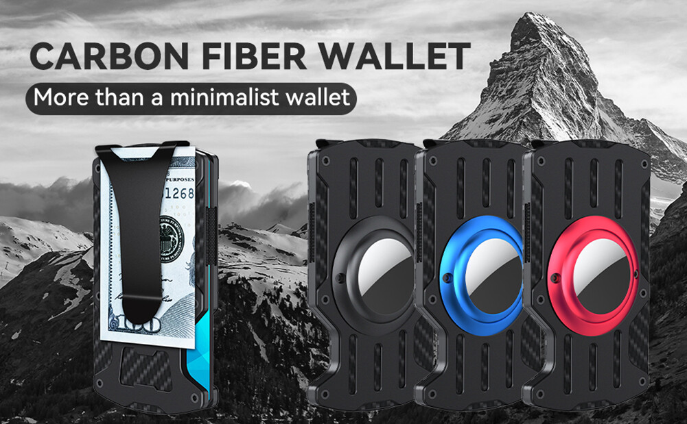 Airtag Wallet Case Slim Minimalist Card Holder Men RFID Blocking Money Clip Gift