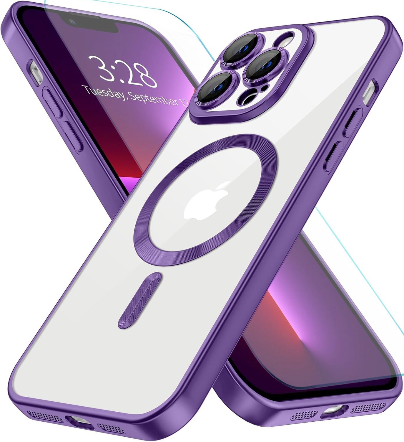 For iPhone 12/12 Pro Max/12 Mini Case Shockproof Phone Cover + Tempered Glass