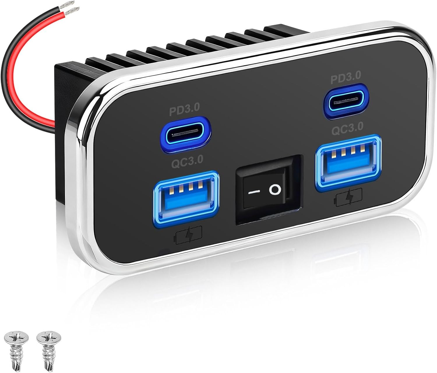 RV USB Outlet Dual USB A & USB C Ports Car Charger Socket Panel Boat Marine Lot