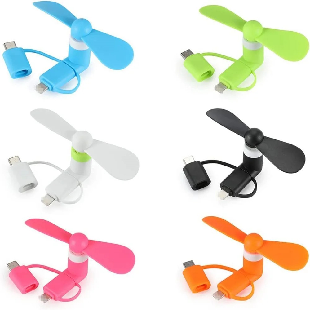 1 pc 3-in-1 USB-C Phone Cooler Fan Portable Mini Universal NEW