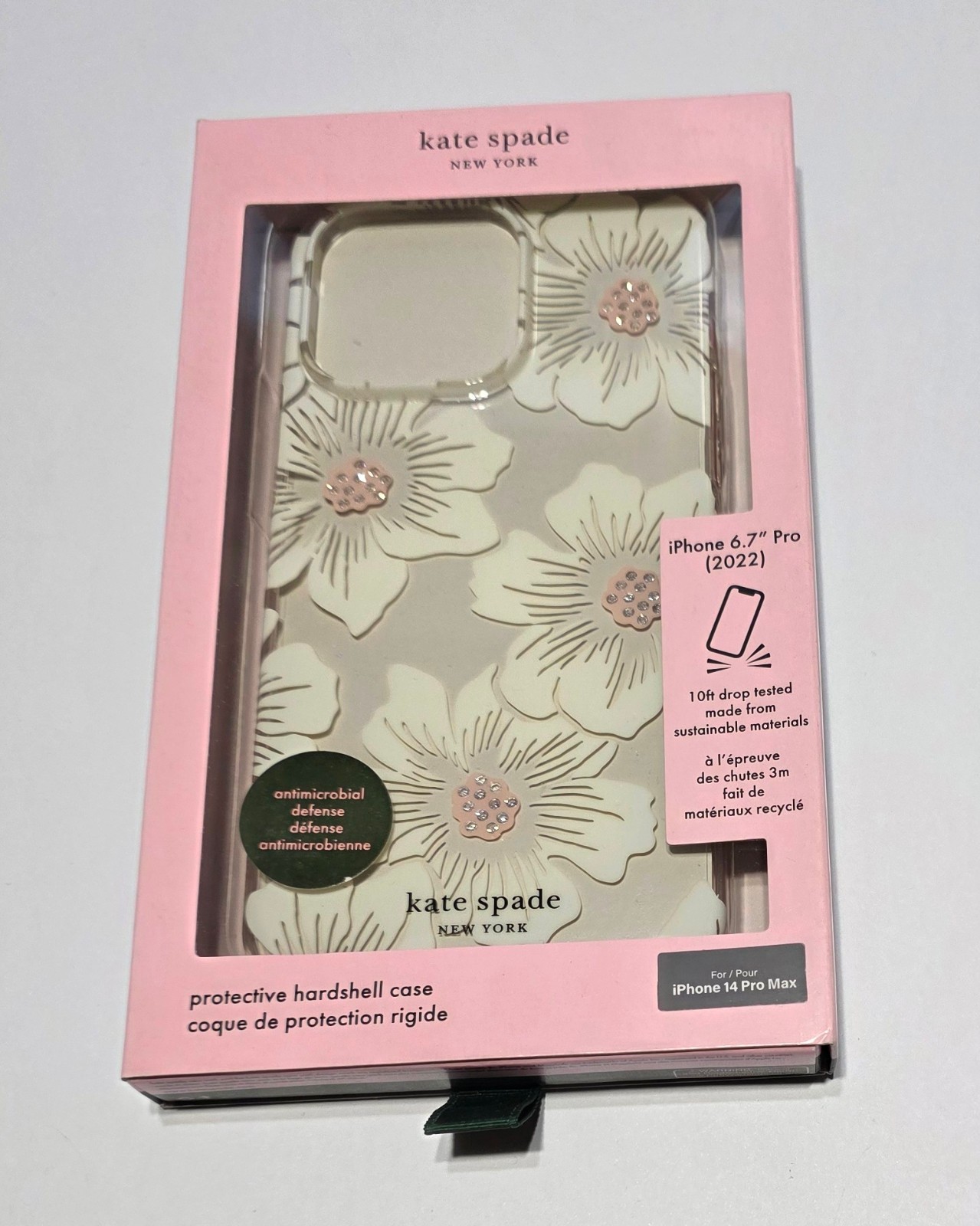 NEW Kate Spade NY Hardshell Case for Apple iPhone 14 Pro Max – Hollyhock Floral