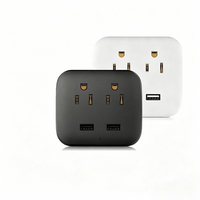 Multi Plug Outlet Extender US Wall Adapter with 2 AC Outlets + 2 USB Ports