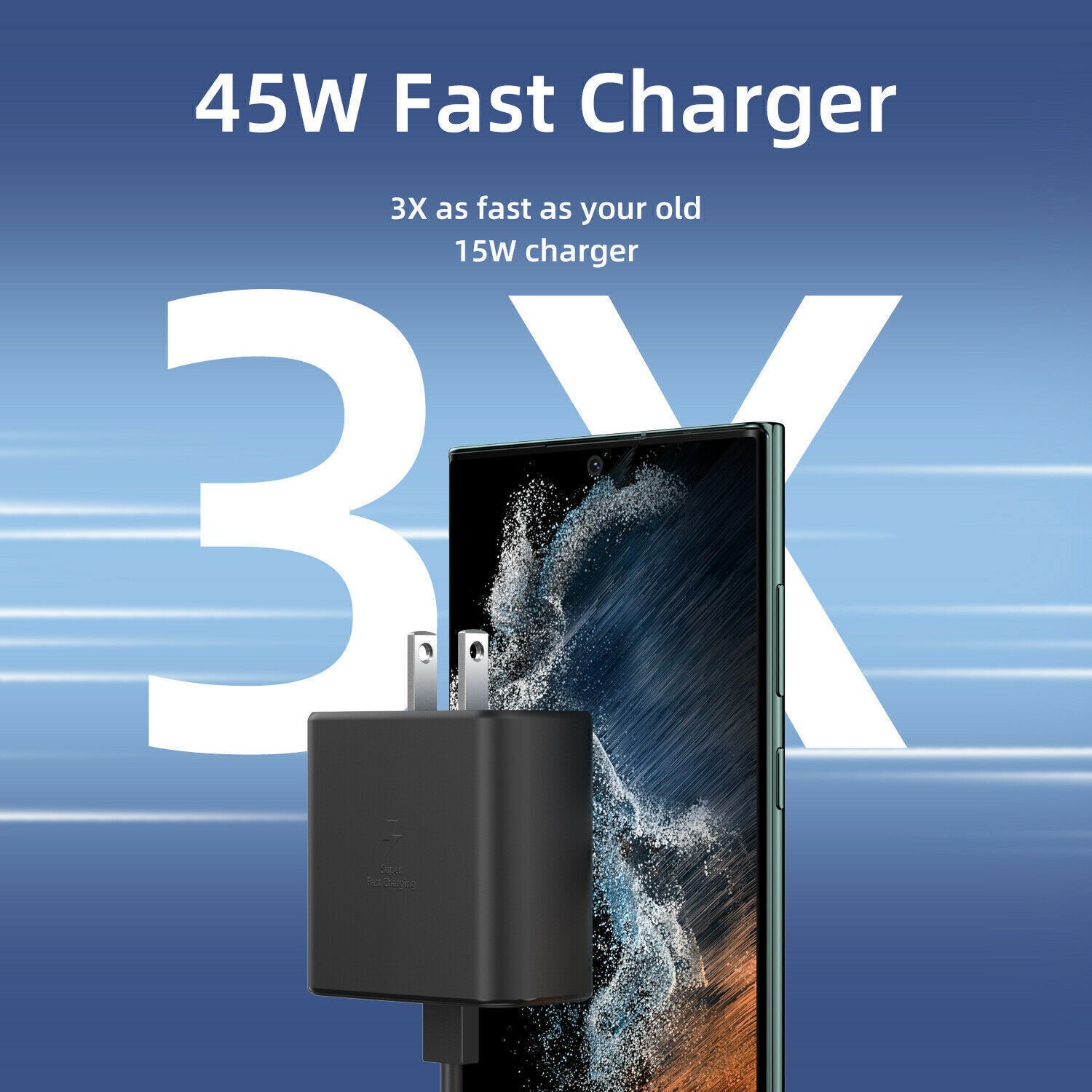 Universal 45W USB-C Super Fast Wall Charger USB Type C Charging For Samsung