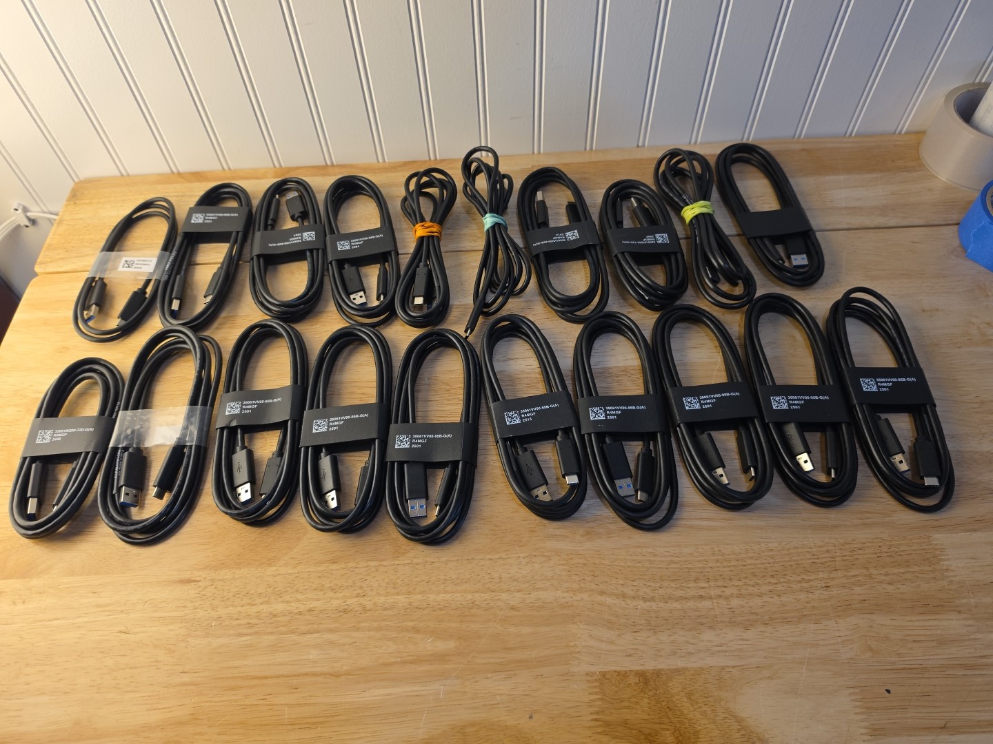 Lot Of 20 OEM Dell USB-A 3.1 To Type C Male Cable Data Sync Charging
