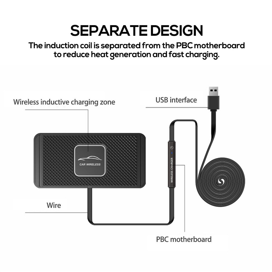 Wireless Car Charger 5W 7.5W 10W Fast Charging Phone Holder For iPhone Hauwei