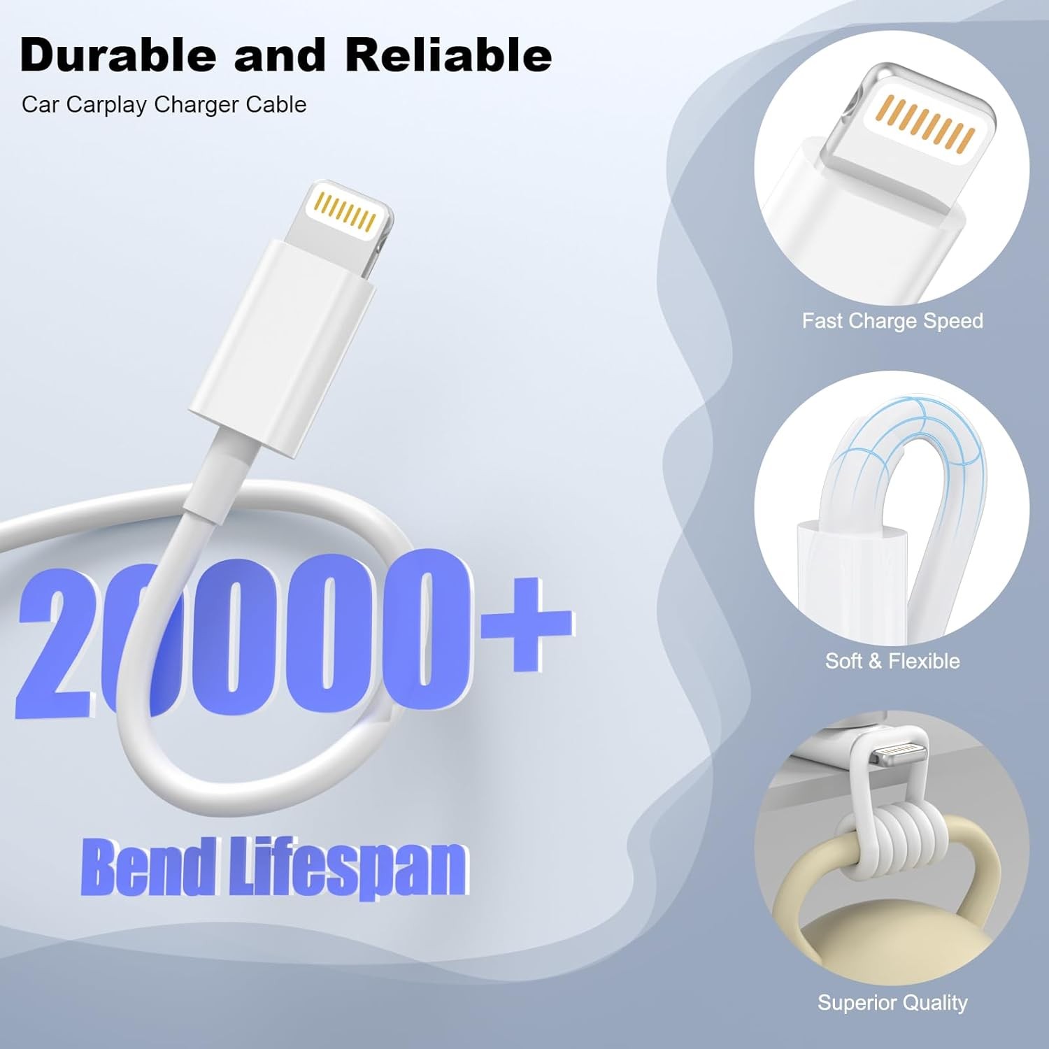 USB Fast Charger Cable 3Ft 6Ft Cord For iPhone 14 13 12 11 Pro XS XR X 8 7 6 Lot