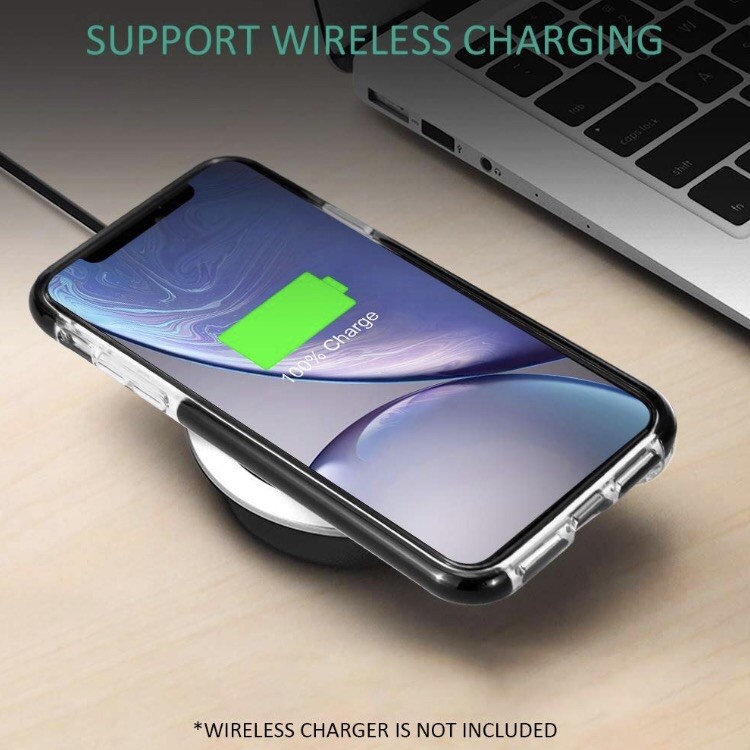 Case for iPhone XR 6.1″ Crystal Clear TPU w/Black TPE Interior Lining Edge STOON