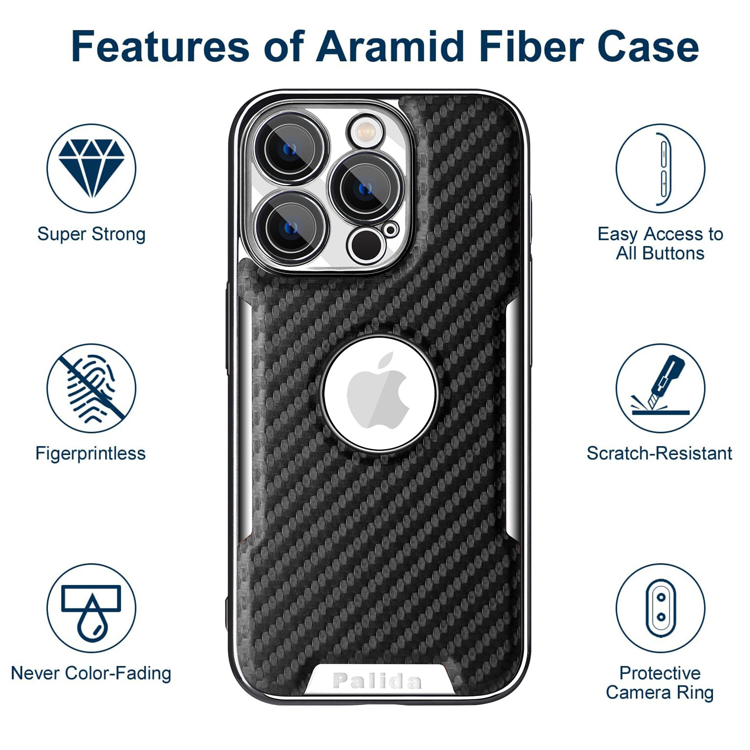 For iPhone 17 Pro 16 15 14 13 12 Carbon Fiber Slim Mag Safe Magnetic Case Len