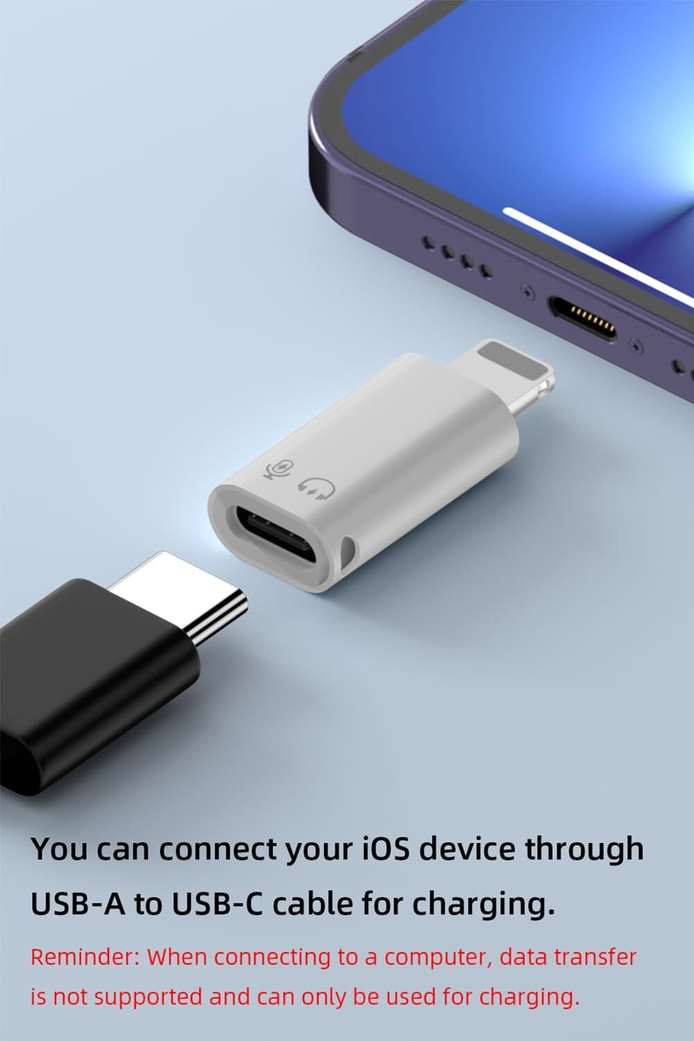 5.8USB Type C Female to iOS Male Adapter For iPhone 14/13/12/11/XR/XS/SE 3 Lot