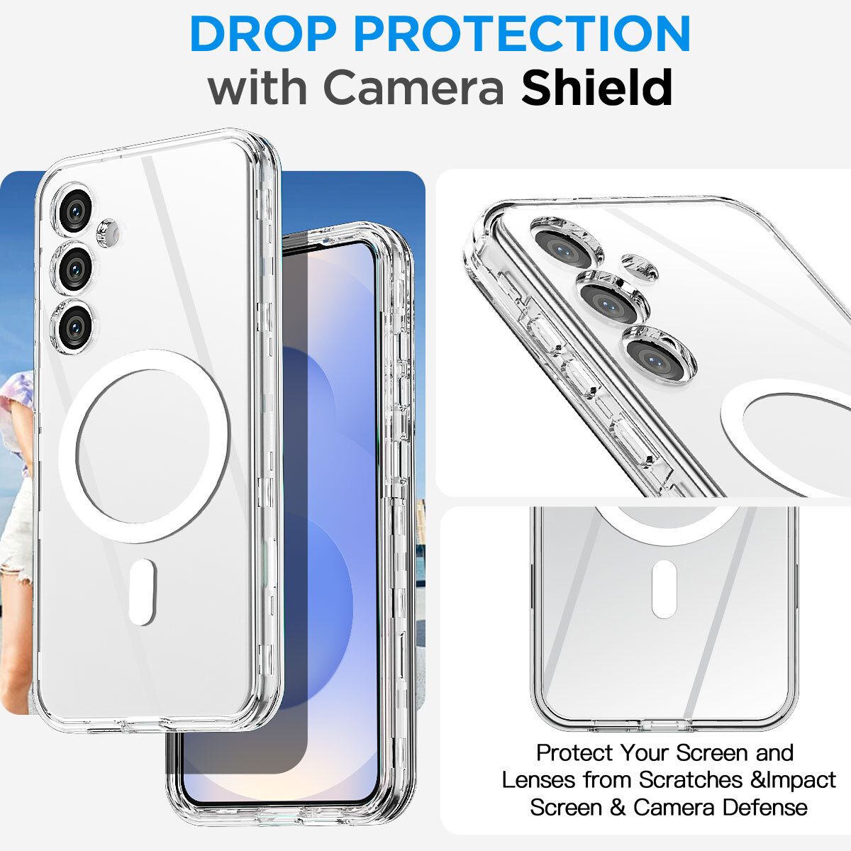 For Samsung Galaxy S25/S25 Plus Case Clear Magnetic Shockproof Heavy Duty Cover