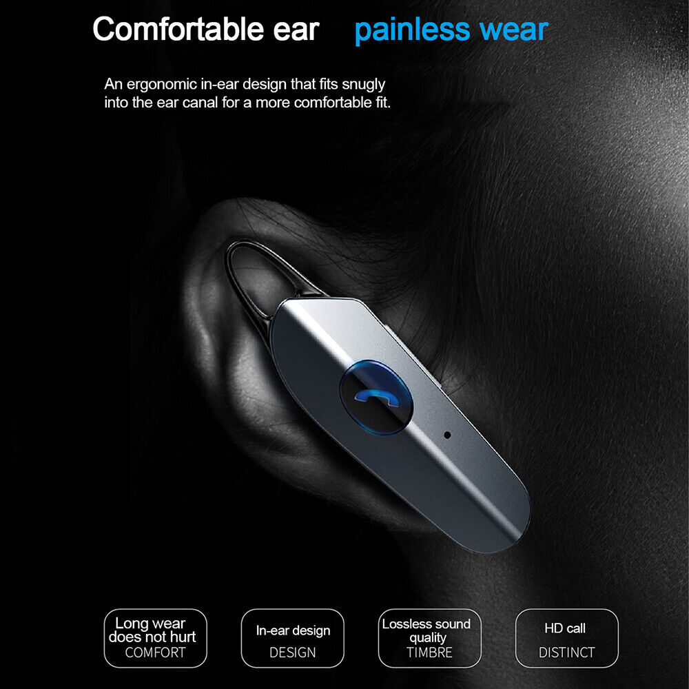 Bluetooth Headset Trucker Earpiece Headphones FM Transmitter Radio Car Charger