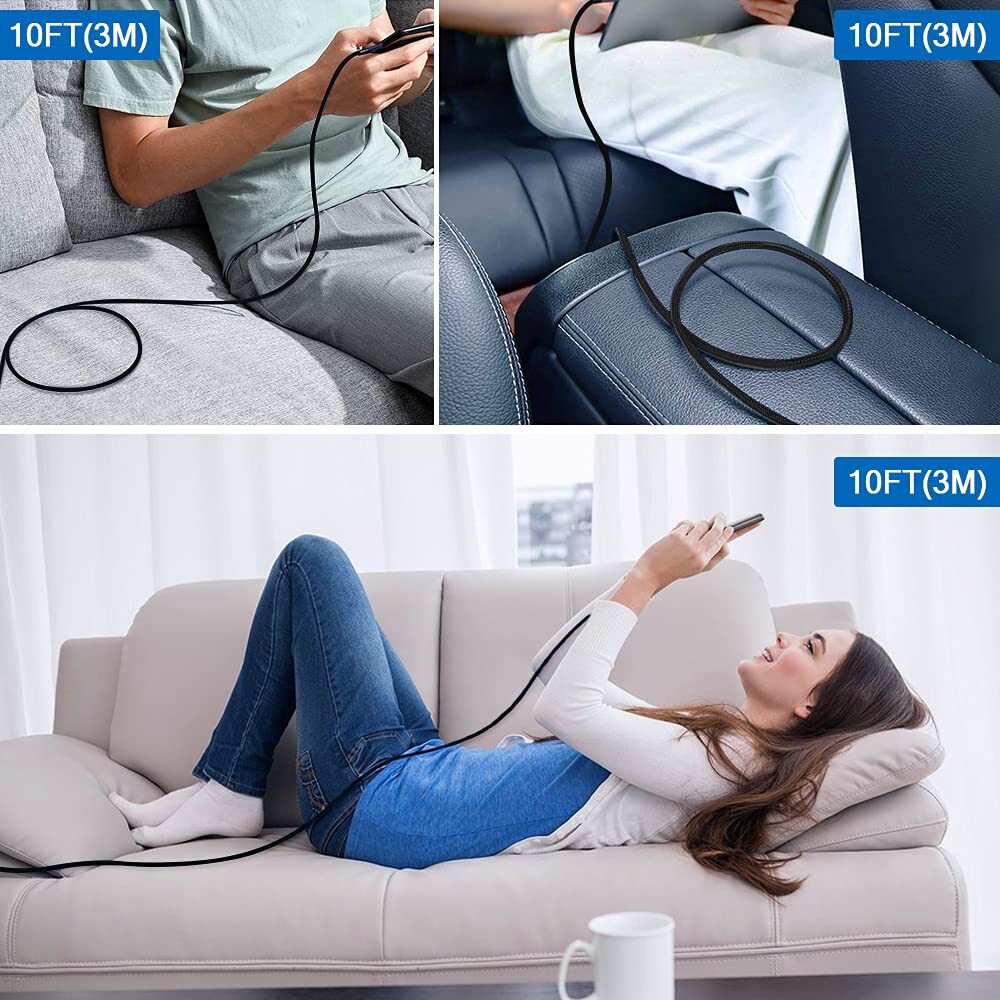 3 Pack 3Ft 6Ft 10Ft Micro USB Charge Cable For Samsung Android Charging Cord