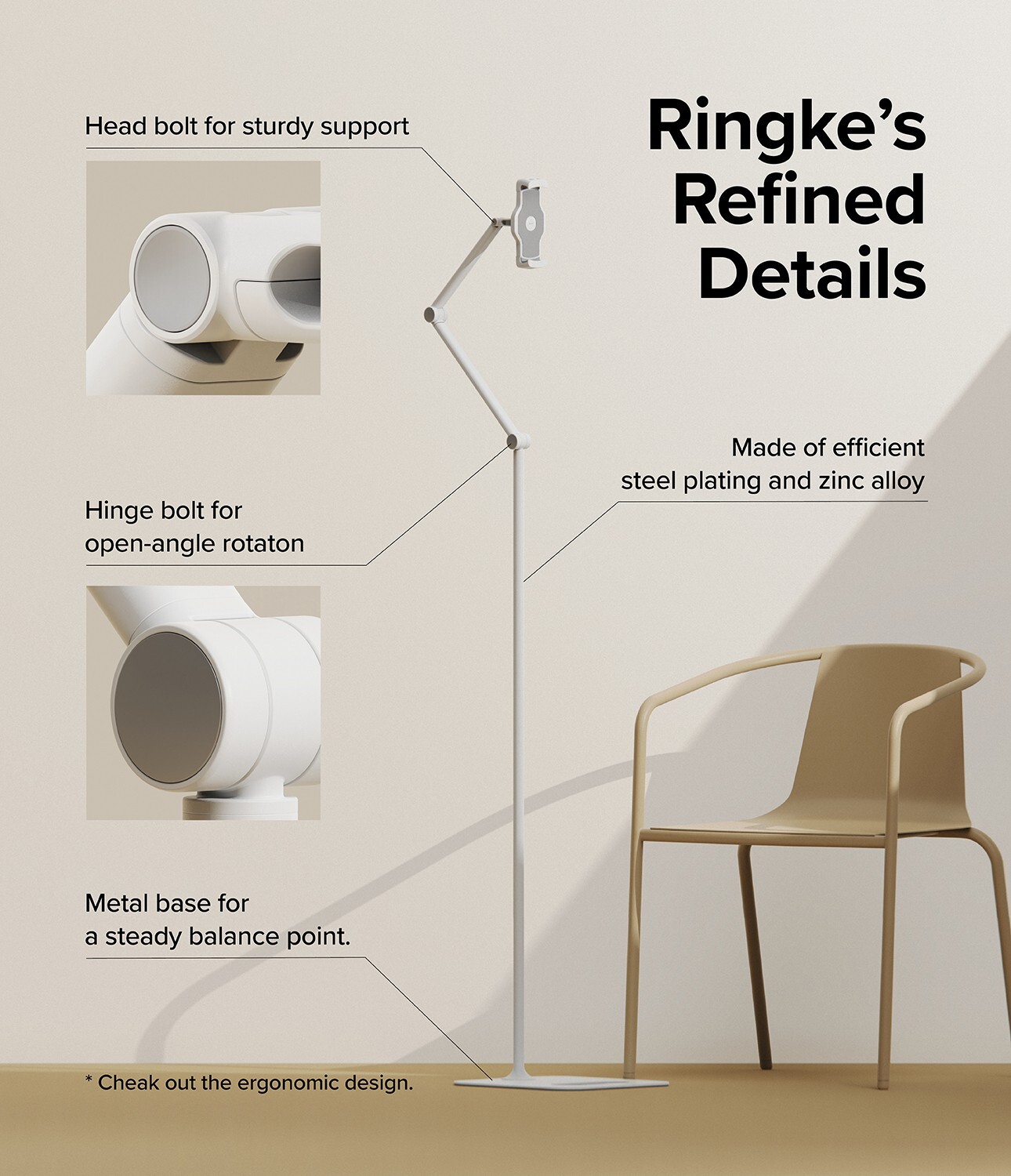 Ringke [Floor Stand Holder] Tablet Phone Luxury High Quality Durable Mount