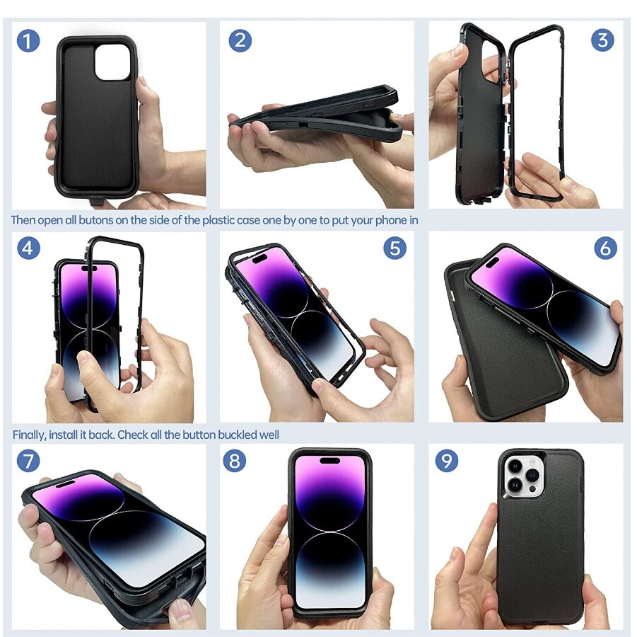 For Apple iPhone 17E 2026 Shockproof Defender Cover Case / Belt Clip/Screen film