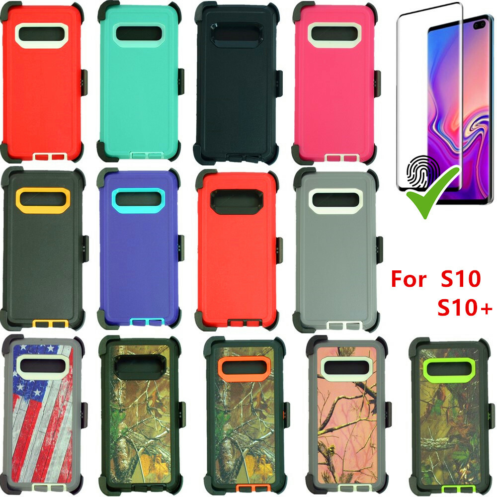 Samsung Galaxy S10/ S10+Plus/ S10e Shockproof Defender Case with Screen & Clip