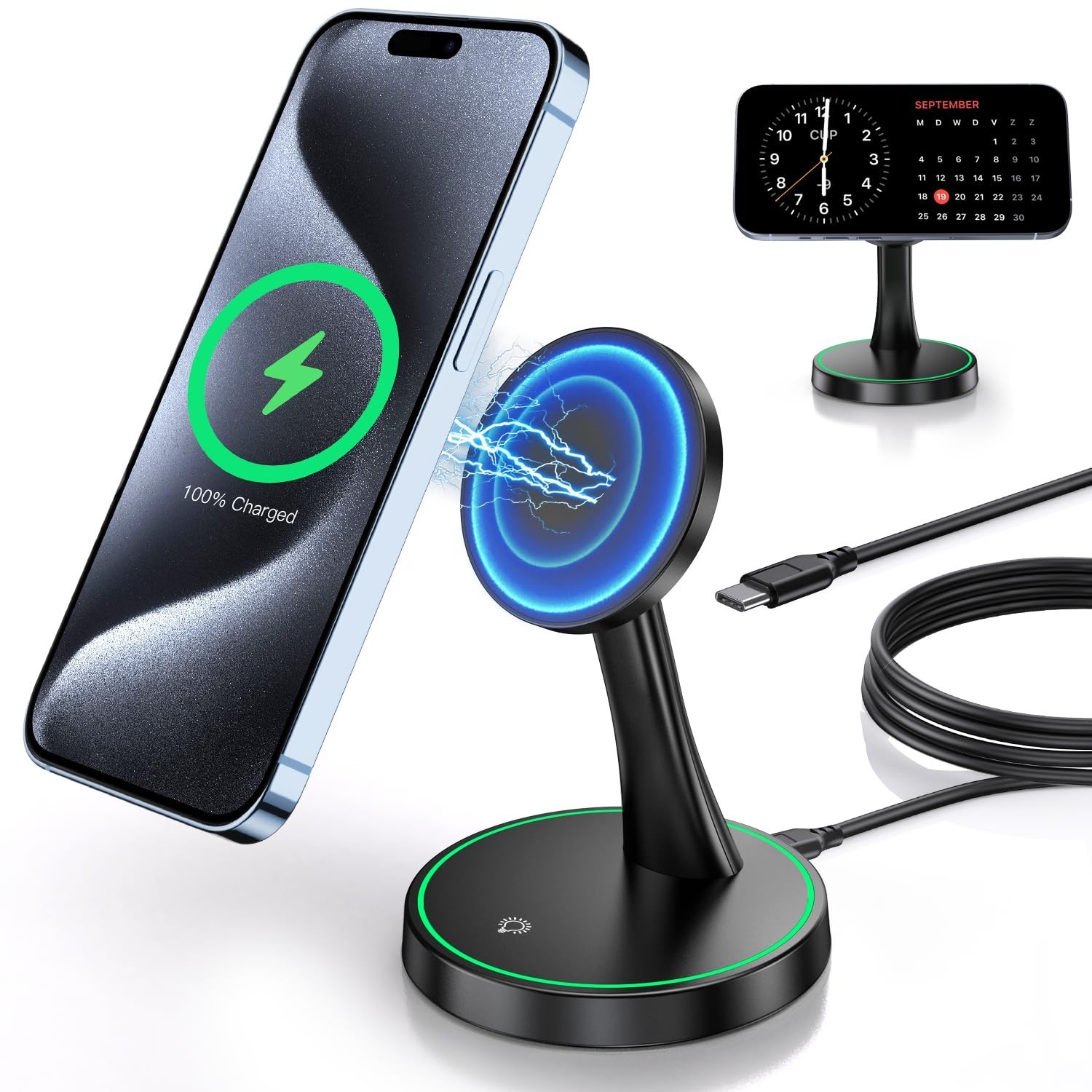 15W Fast MagSafe Charger Stand Magnetic Wireless Charging Station iPhone 17-12