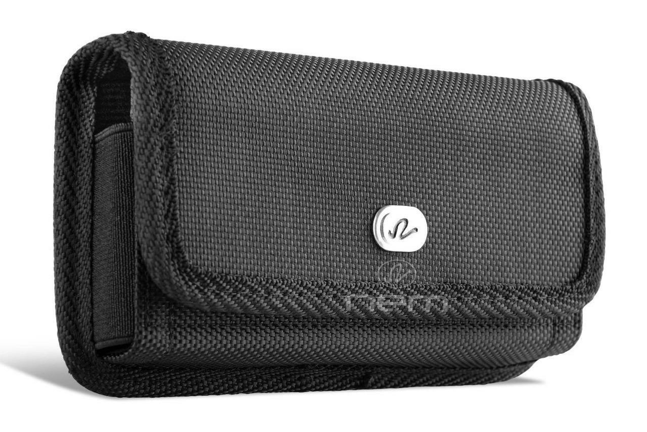 For iPhone X /XS /10 Horizontal Rugged Nylon Canvas Pouch Holster Case Belt Clip