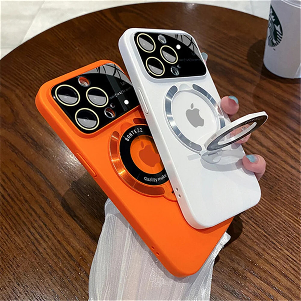 For iPhone 15 Pro Max 14 13 12 11 Mag safe Magnetic Ring Stand Holder Matte Case