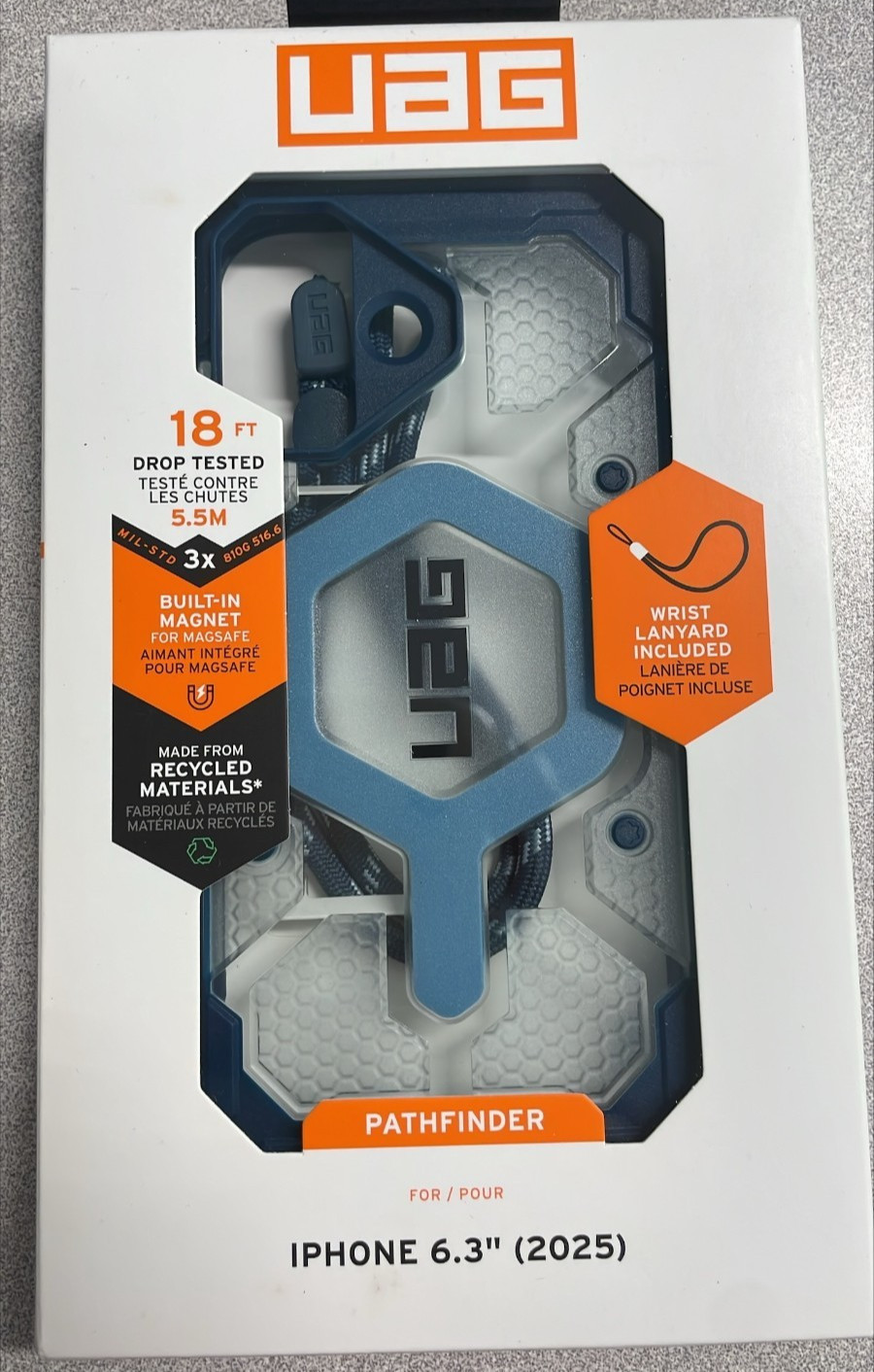 UAG Pathfinder MagSafe Case w/Paracord Lanyard For iPhone 17 Blue