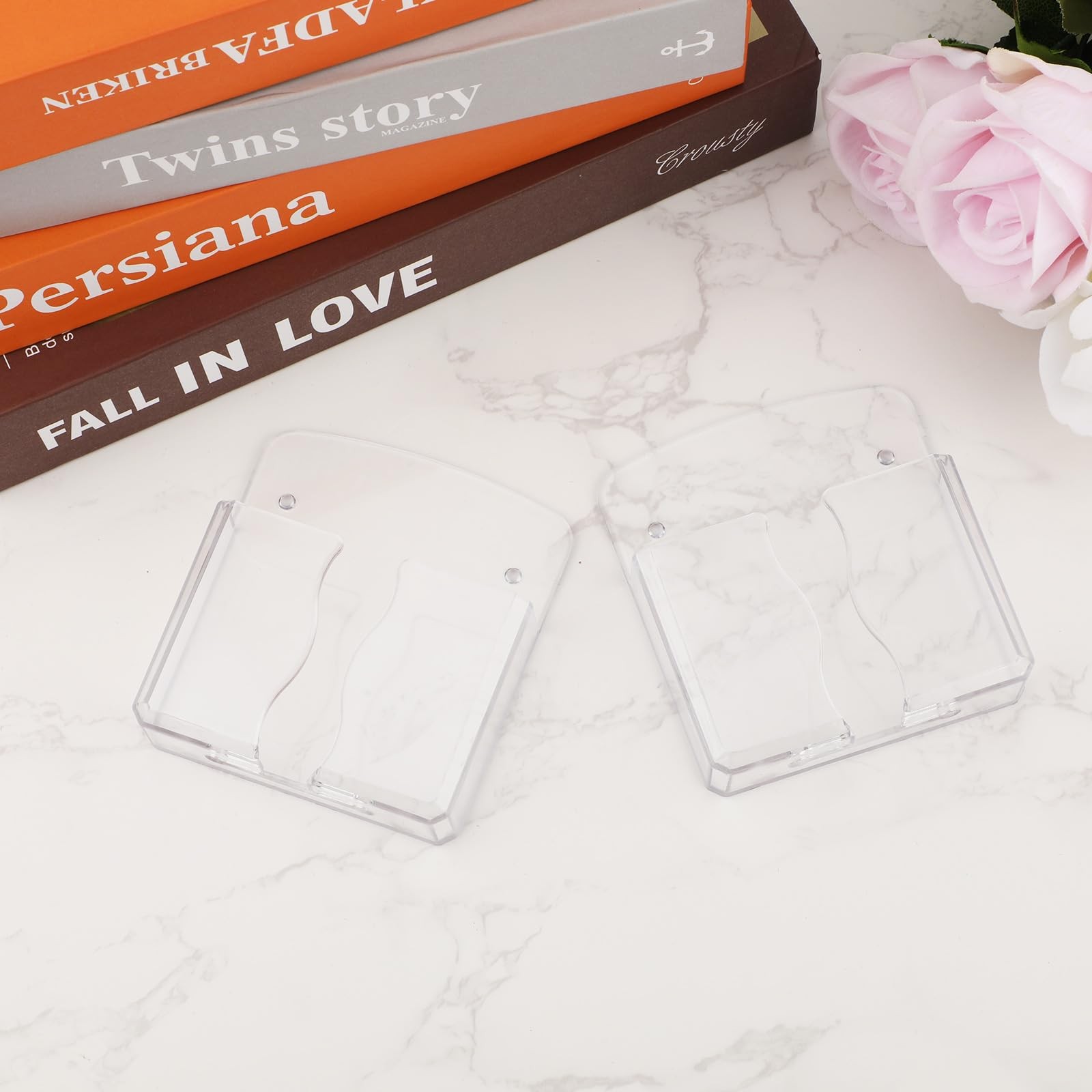 Gosknor 2pcs Wall Mount Phone Holders, Clear Plastic Cell Phone Stand with Ch…