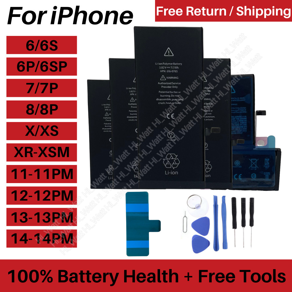 Replacement Internal Battery Lot For iPhone 6S 7 8 11 12 13 14 Pro X XR SE Tools