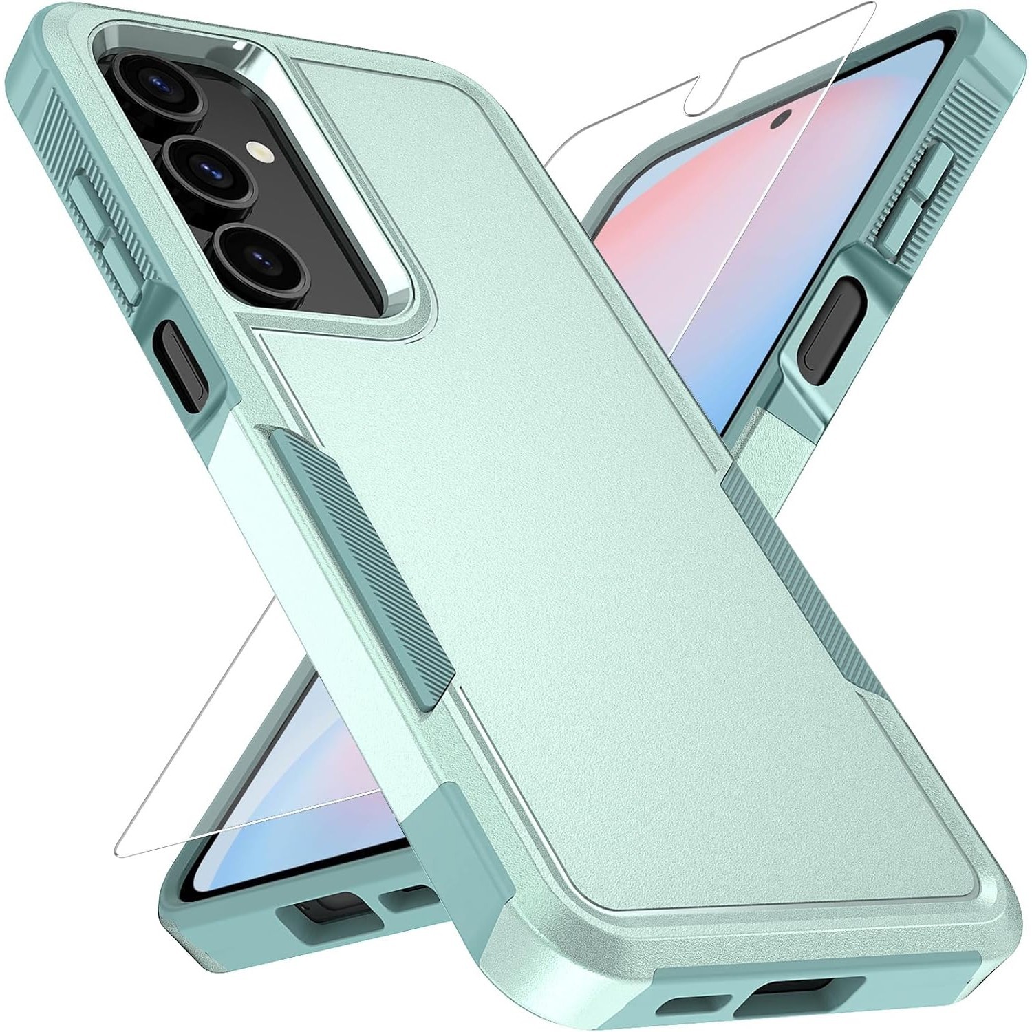 For Samsung Galaxy A17 5G Case Shockproof Phone Dual Layer Cover +Tempered Glass