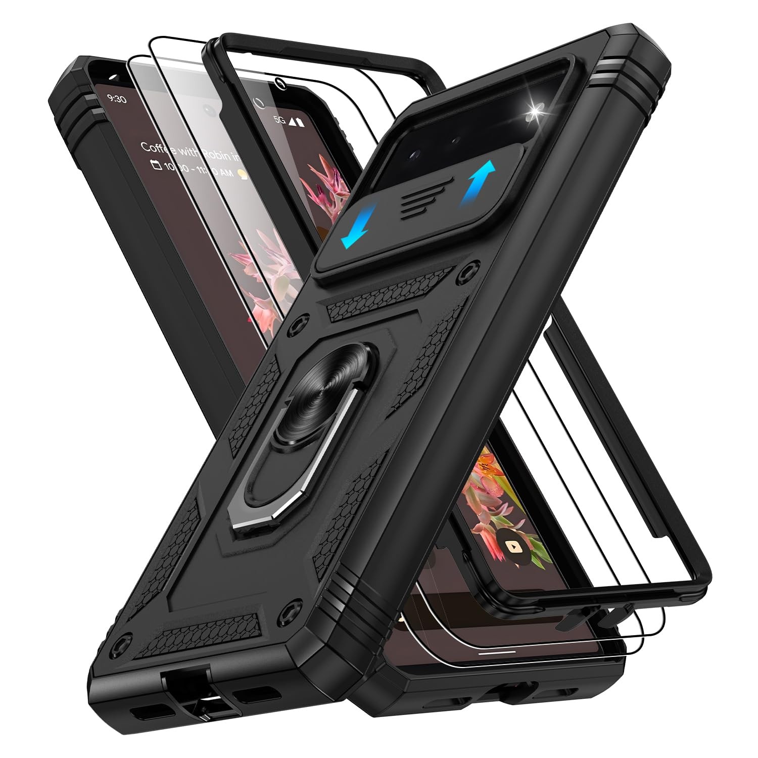 for Google Pixel 6 Case Pixel 6 Case with 2*Screen Protector | Magnetic Stand…