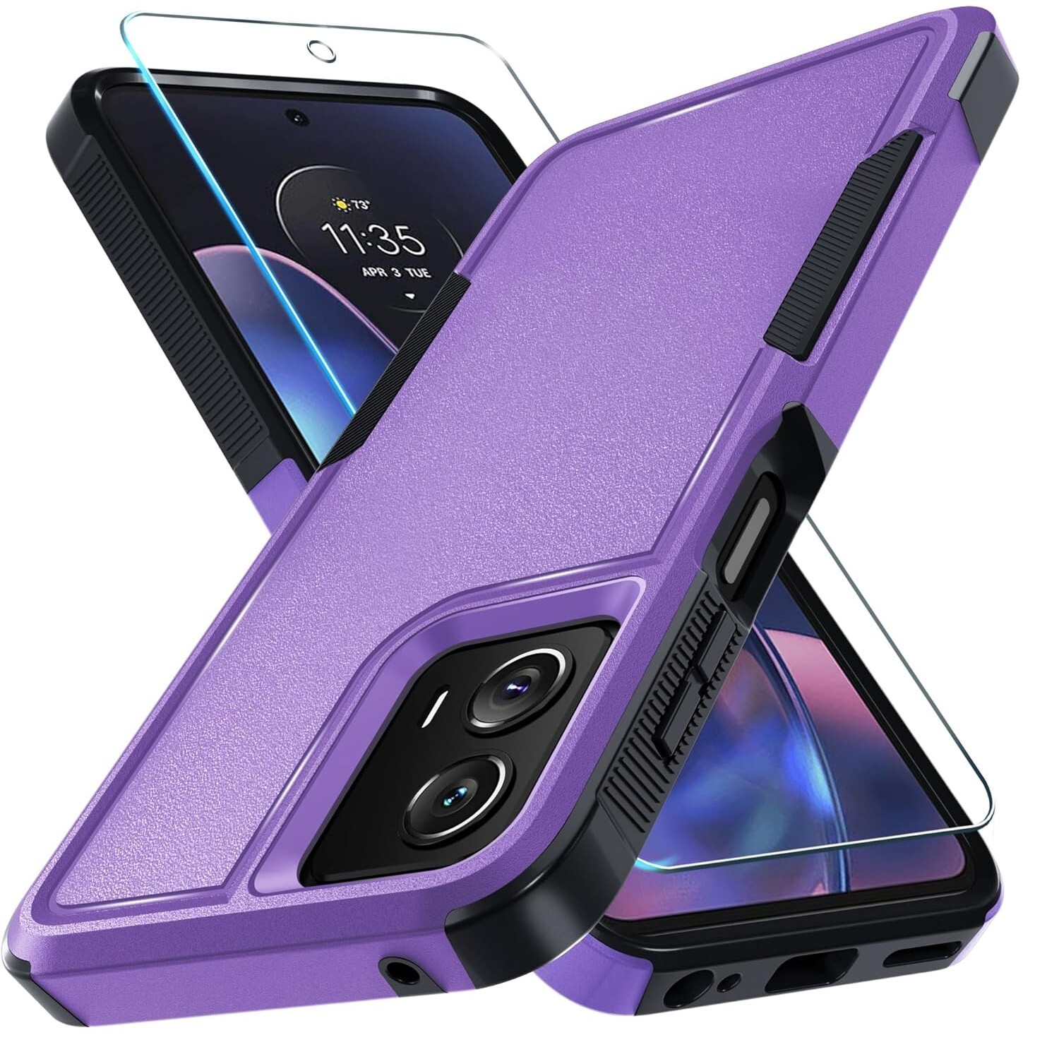 For Motorola Moto G 5G 2024 Case Phone Cover Shockproof+Tempered Glass Protector