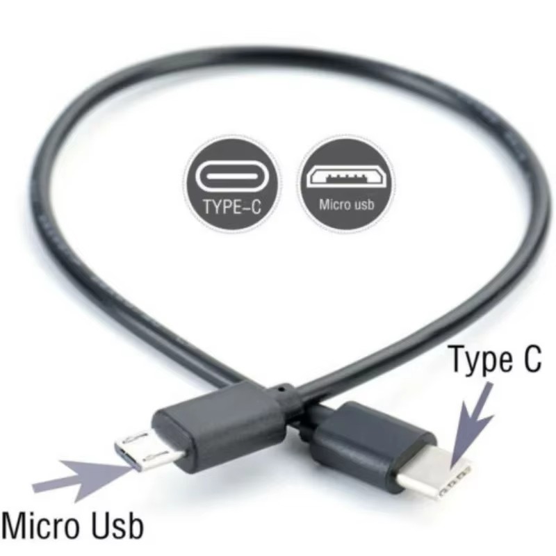USB Type C to Micro 5V/2.4A Data & Sync Transfer OTG charging cable – Black LOT