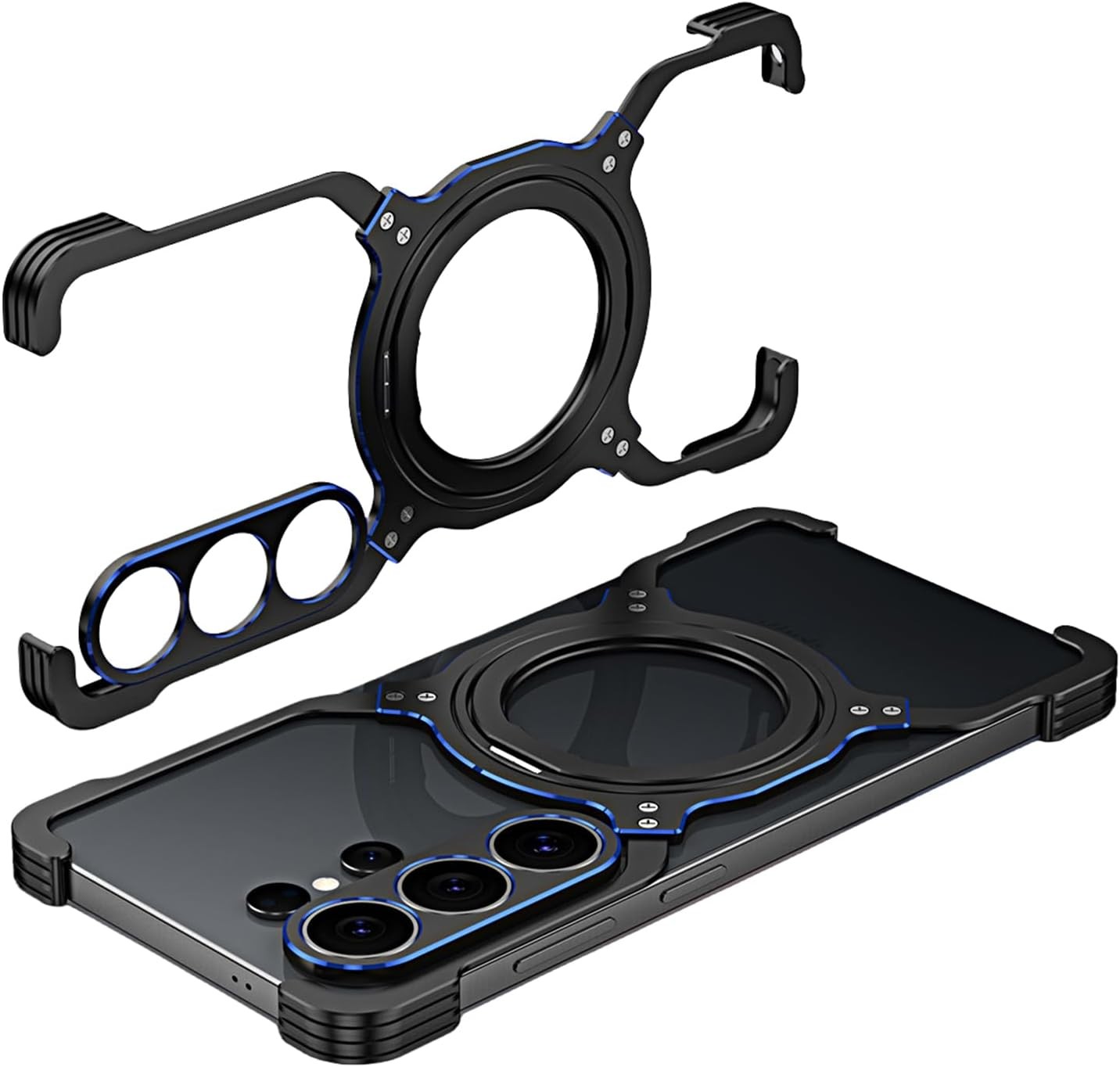 Aluminum Metal Rugged Frame Mag Safe Case Ring Stand For Galaxy S26 Ultra S26+