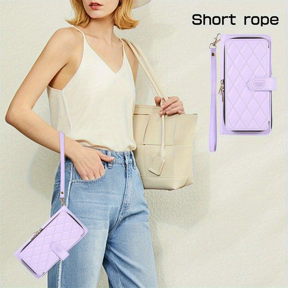 Crossbody Wallet Case for iPhone 15 14 13 12 11 Pro Max XR XS 7 8 Plus SE 2020