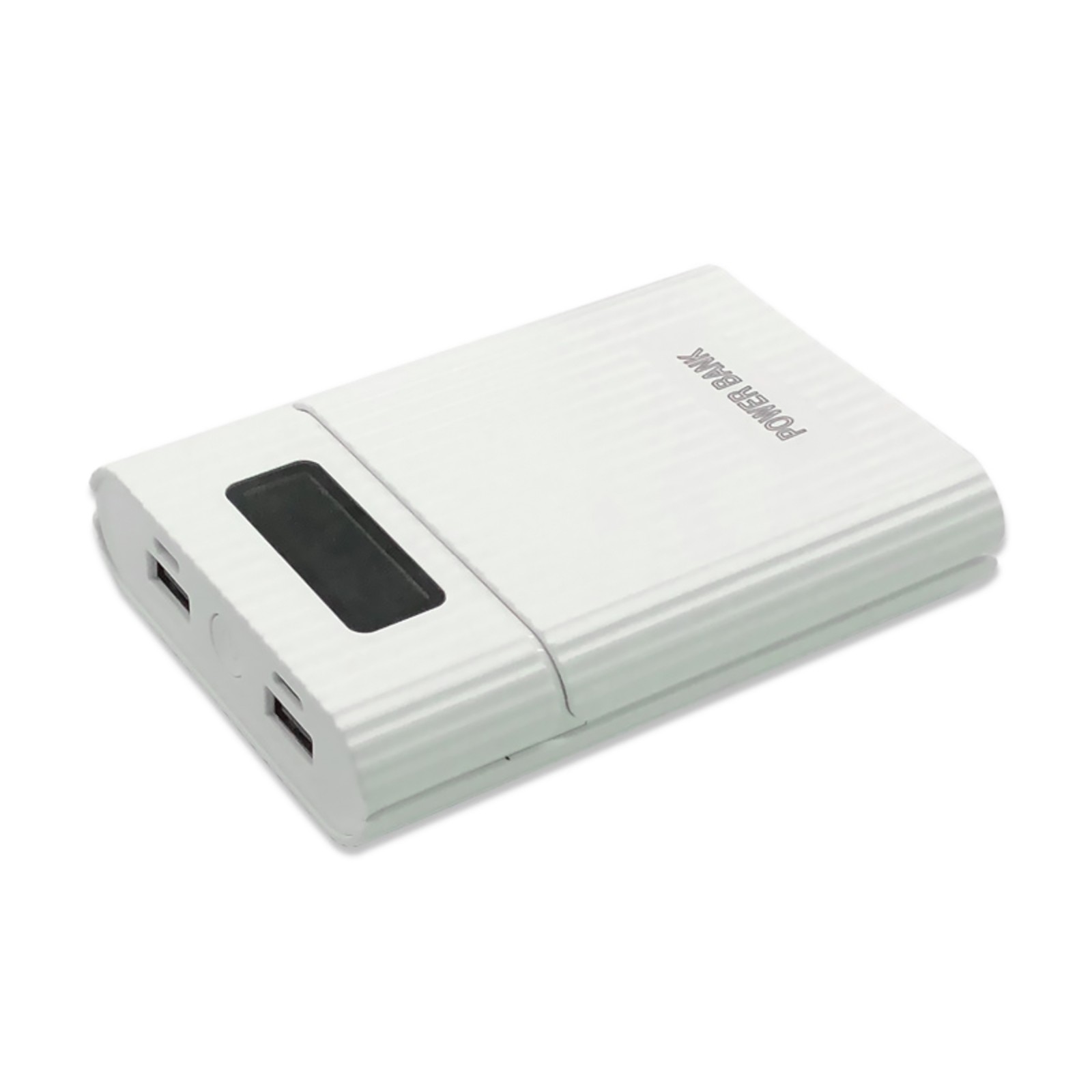 Digital Display 4×18650 DIY Power Bank Case Portable Charger Storage Box White