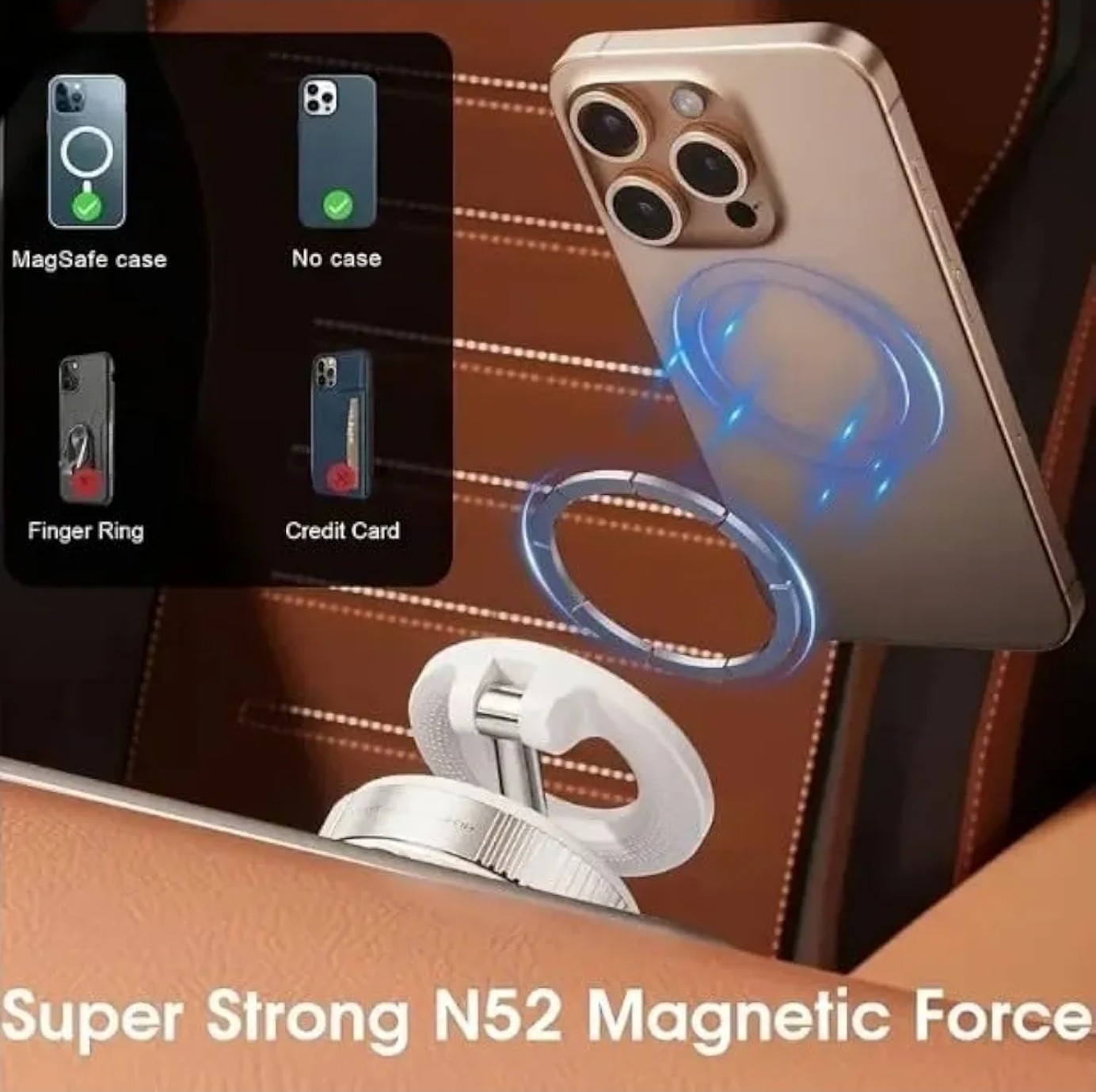 Magnetic Adjustable Angle Phone Holder Mount, Universal, Black, Desktop/Wall