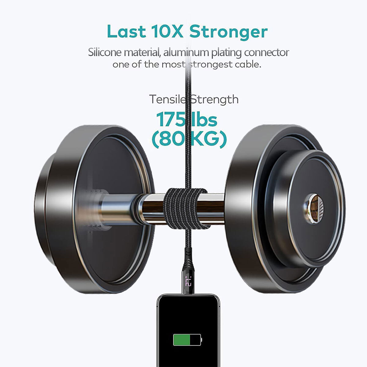 USB C to iPhone Charging Cable 27W PD Fast Charger Type C Cord with LED Display