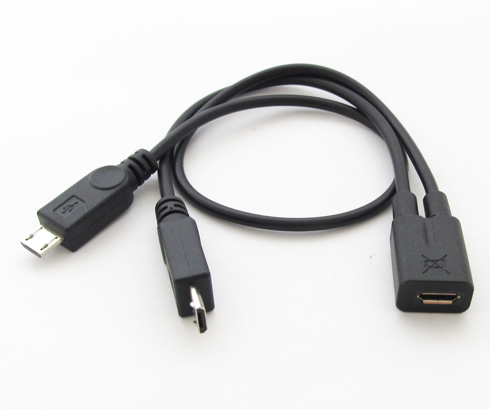 1pc Micro 5pin USB Splitter Adapter Y Cable 1 Female to 2 Male Cable Cord