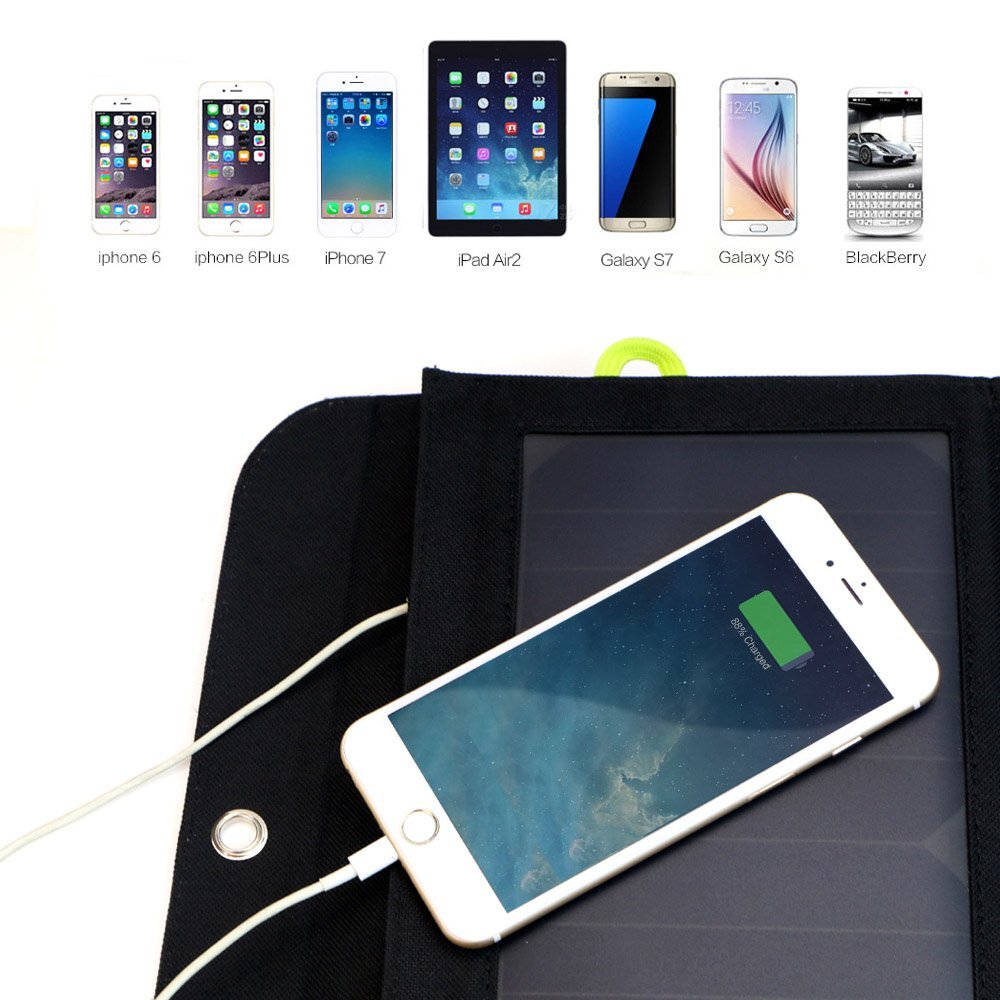 5V 21W Solar Panel Charger Foldable Portable 10000mAh Battery for iPhone Camping