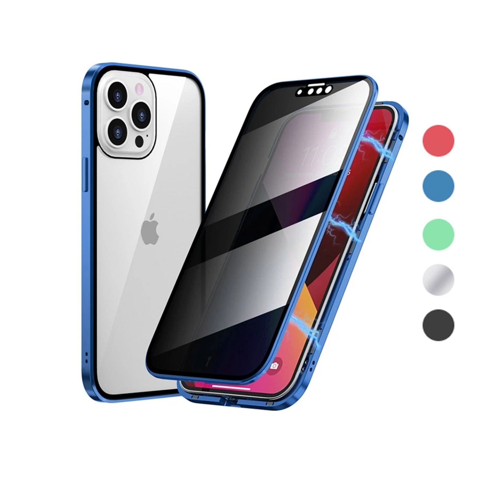 Anti Peep Privacy Magnetic Tempered Glass Case For iPhone XS Max 8 Plus 7 + SE