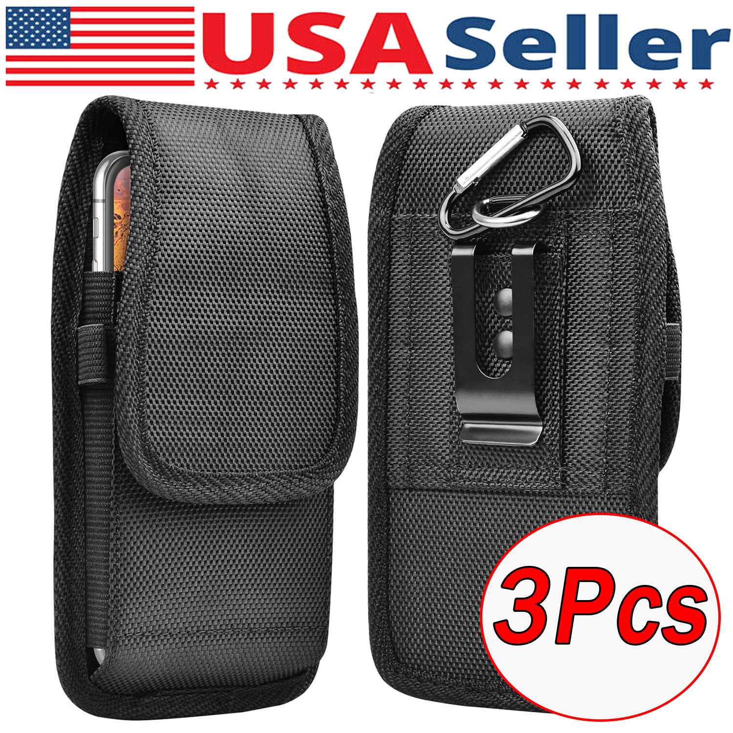 Vertical Cell Phone Holster Pouch Wallet Case With Belt Clip For iPhone Samsung