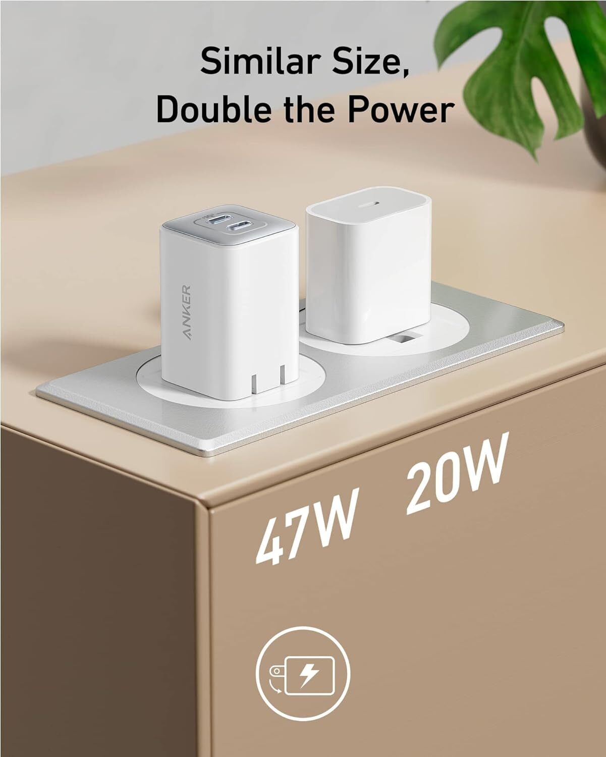 Anker 47W USB C Charger Nano 3 Dual USB-C GaN Charging for iPhone 15/Galaxy/iPad