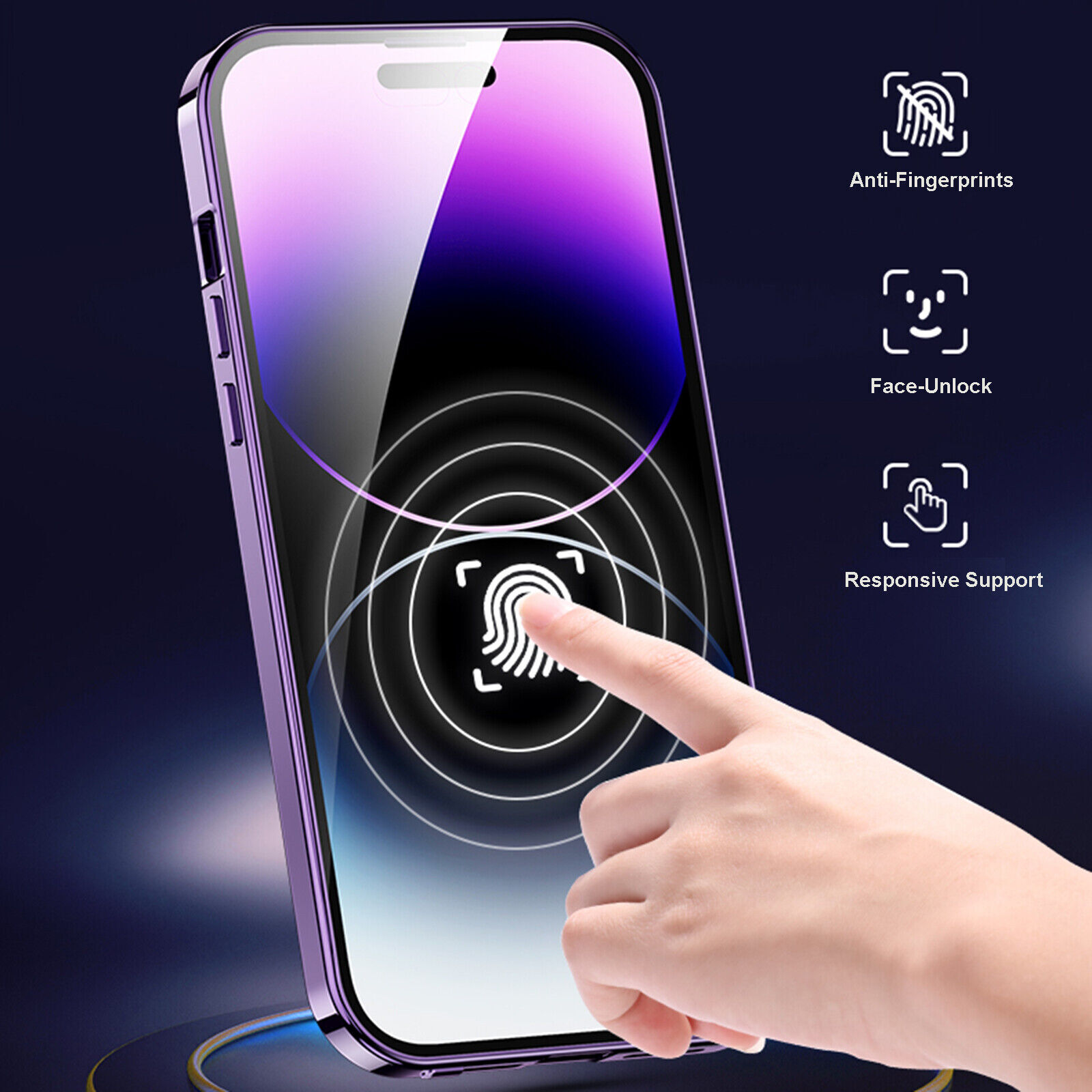 For iPhone 15 14 13 12 Pro Max Shockproof Slim Phone Case with Screen Protector