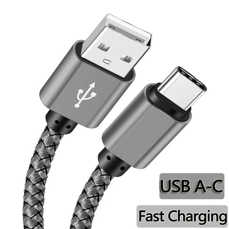 Braided USB to Type-C Fast Charging Data SYNC Charger Cable Cord 3FT{1 M} Lot