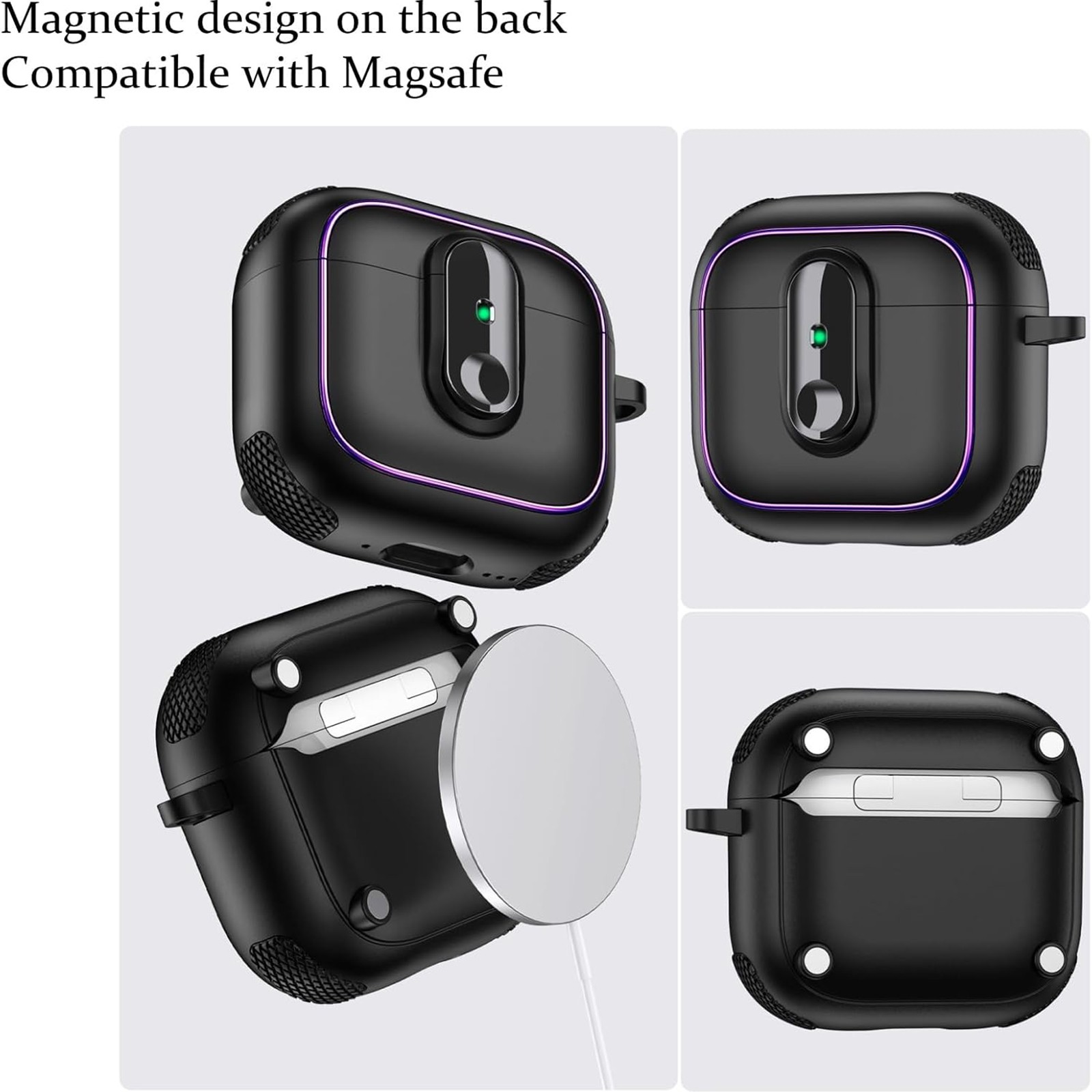 Magnetic Rugged Case For AirPods Pro 2/ AirPods 4 3 2 1 with Secure Lock